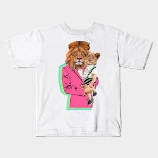 lion and cub in human form Kids T-Shirt